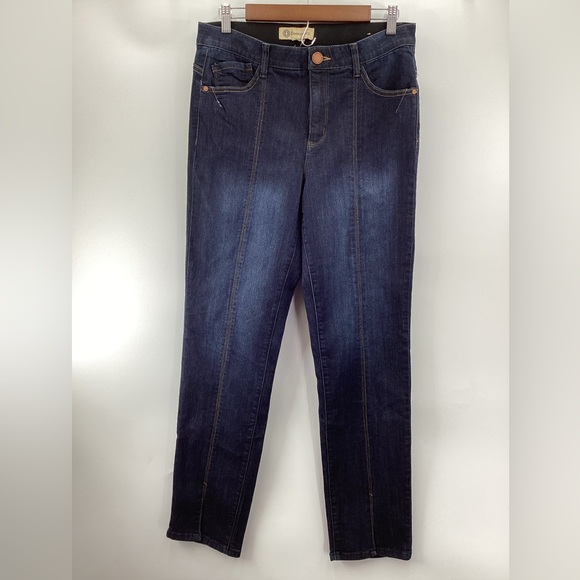 Democracy Denim - Democracy Women's Deep Indigo Straight Leg Split Hem Jeans